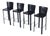 4 Frag Contemporary Italian Black Leather Barstools For Sale
