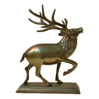 Vintage Brass Deer Figurine, 1980s For Sale