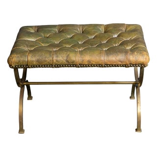 Edwardian Stool in Leather, 1890s For Sale