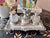 This is a beautiful antique silverplate and crystal inkwell stand that makes SUCH a beautiful statement in an office or on...