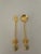 Vintage "Golden Bell Art Works" Gold Plated Hors D" Oeuvre Forks & Spoons with Case- 13 Pieces For Sale - Image 4 of 7