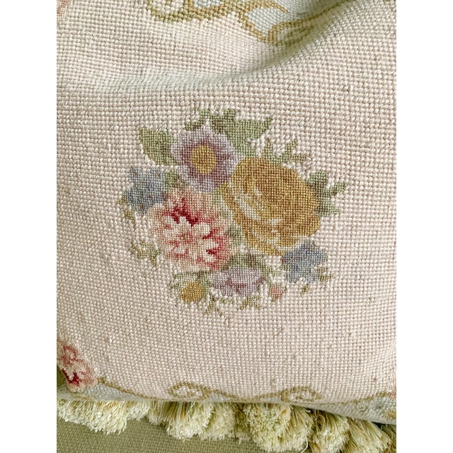 Vintage Aubusson-Style Needlepoint Pillow, French Style For Sale In Philadelphia - Image 6 of 11