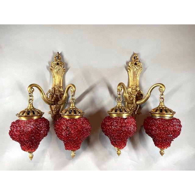 1980s French Louis XVI Gold Bronze Wall Lamps/ Sconces - Pair of 2 PCS For Sale - Image 18 of 18