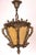 Brass Glass Single Light Chandelier, 1950s For Sale - Image 9 of 11