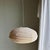 Large Japanese Style Oval Flattened Pink Rattan and Natural Linen Pendant Light, 1980s For Sale - Image 14 of 18