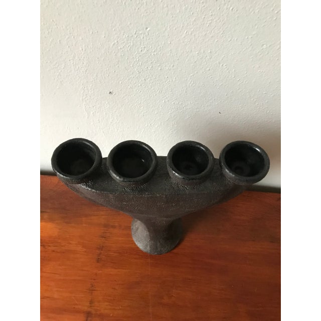 Textured Matte Black Signed Victoria Shaw (Portland Artist) Sculpture For Sale - Image 9 of 9