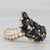 2010s 2.07ctw Blue Sapphire Cluster Diamond Ring 14k Yellow Gold Size 6.25 For Sale - Image 5 of 8
