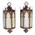 1910 Gothic Iron and Original Slag Glass Copper Flashed Wall Sconces - a Pair For Sale