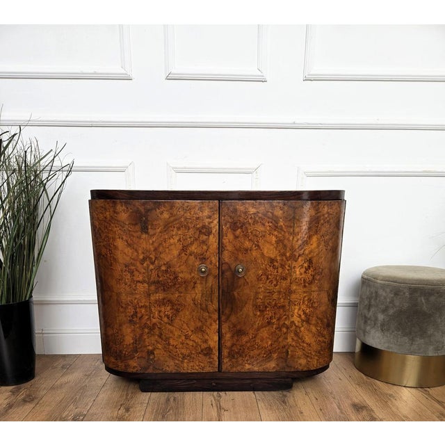 Mid-Century Modern Italian Bar Cabinet in Burl Wood, 1970s For Sale - Image 10 of 12