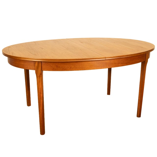Mid Century Modern Danish Style Teak Butterfly Leaf Extending Dining Table 1960 For Sale - Image 4 of 11