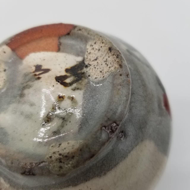 Vintage Japanese Tokkuri Sake Bottle With Hand-Painted Plum Blossoms | Wabi-Sabi Ceramic Vase | Original Tomobako Box For Sale - Image 4 of 10