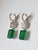 Modern Set in 18k White Gold, Natural Zambian Emerald & Diamonds Dangle Earrings, Pair For Sale - Image 3 of 8