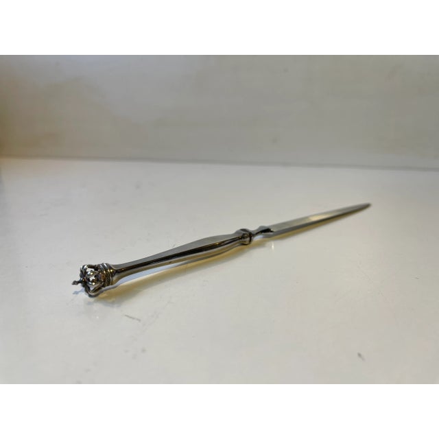 Metal Danish Crown Letter Opener in Sterling Silver, 1930s For Sale - Image 7 of 7