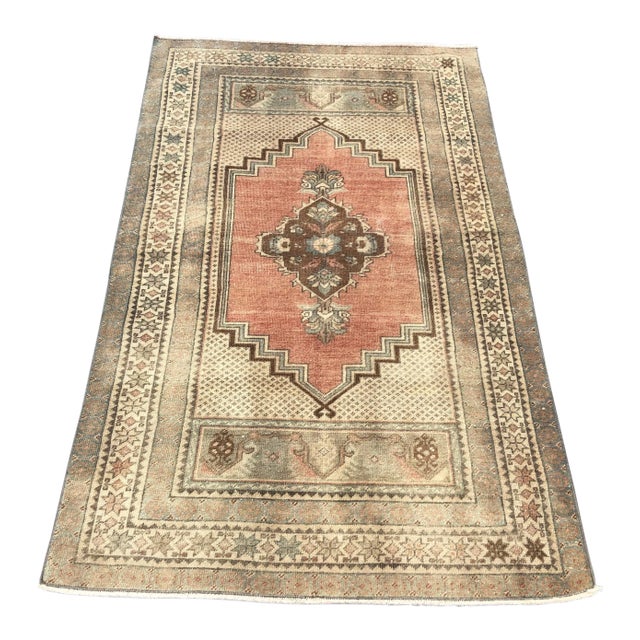 1960s Turkish Tribal Faded Rug For Sale