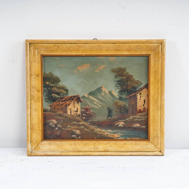 Gaudenz Taverna, Mountain Landscape, Painting on Panel For Sale - Image 6 of 6