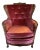 Antique Victorian Dark Pink Velvet Wingback Chair For Sale