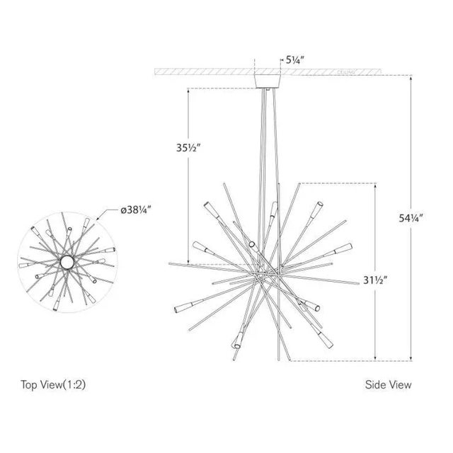 Visual Comfort Chapman & Myers for Visual Comfort Signature Stellar Large Chandelier in Gild with Frosted Acrylic For Sale - Image 4 of 4
