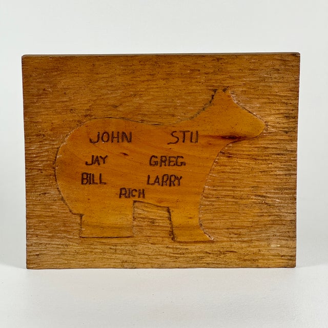 An original and unique wood folk art carving signed on the back Richard Haran. This is one of few we have in the store...