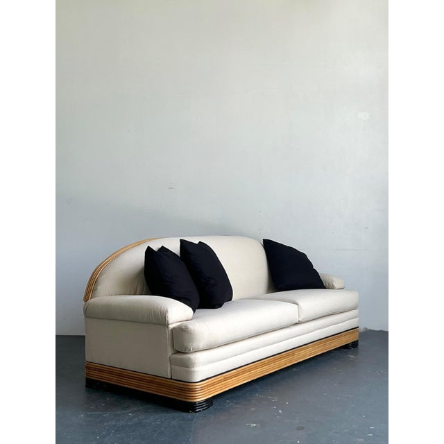 Vintage Stacked Reed Arched Sofa For Sale - Image 9 of 18