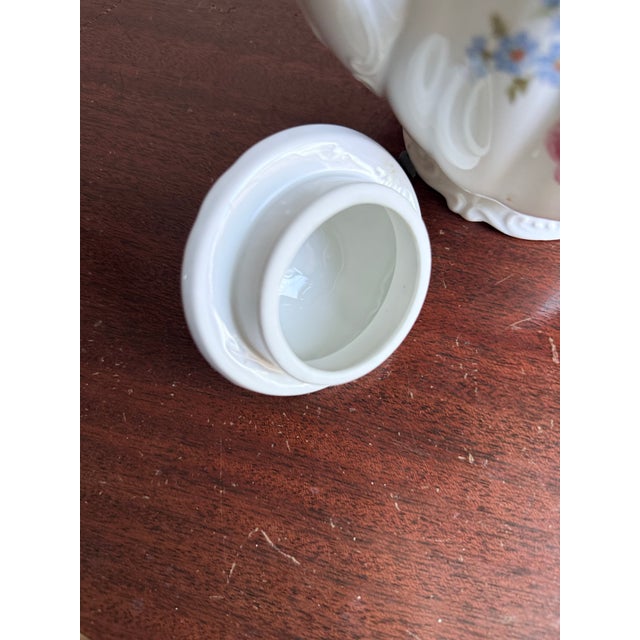 Mid-20th Century Bavaria Bernadotte Style Fluted Porcelain Coffee Pot Floral Gold Trim For Sale - Image 13 of 14