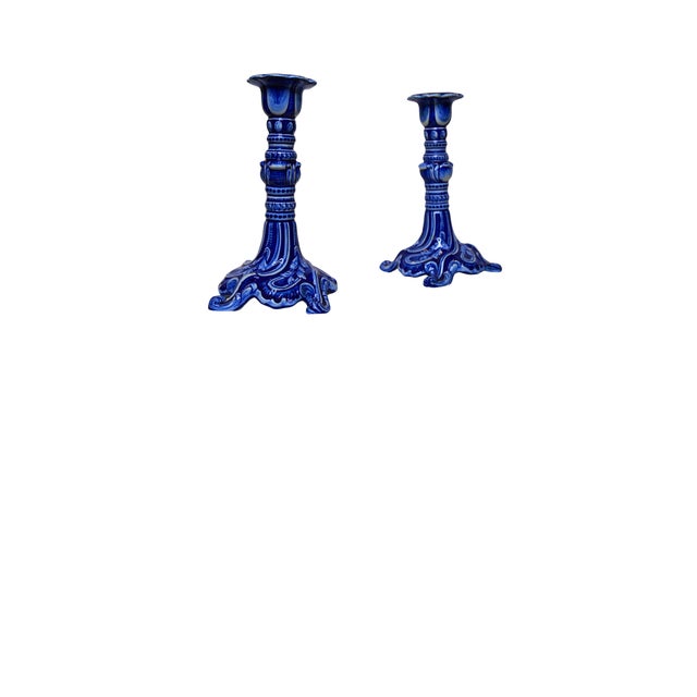 Vintage Portuguese Candle Sticks For Sale - Image 4 of 5