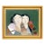 Inuit Girls, Modern Cubist Oil Portrait Painting, Signed and Framed For Sale