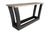 Modern Console table with steel base and limestone top