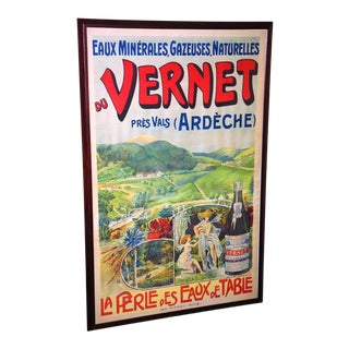 Early 20th Century Art Nouveau French Advertising Poster, Framed For Sale