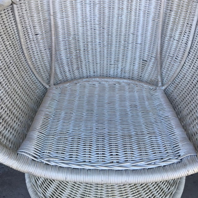 Vintage Wicker Swivel Egg Chair | Chairish