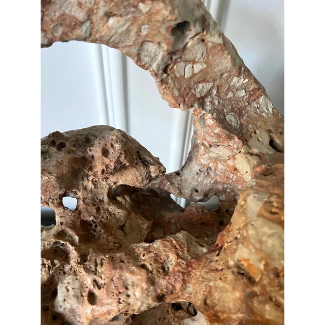 Chinese Taihu Scholar Stone Sculpture on Wood Stand For Sale - Image 11 of 15