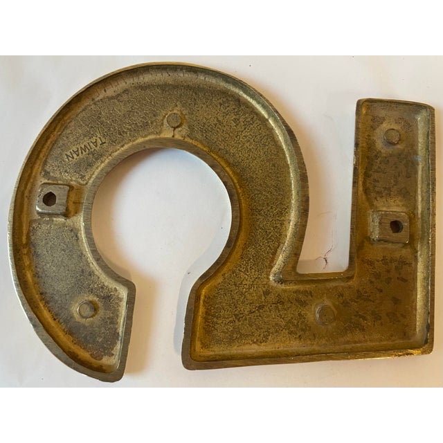 Vintage Brass 5” House Number 5 For Sale - Image 4 of 5