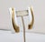 1980s Modernist goldtone and white resin with goldtone curved line pierced earrings with clip to keep them in place....