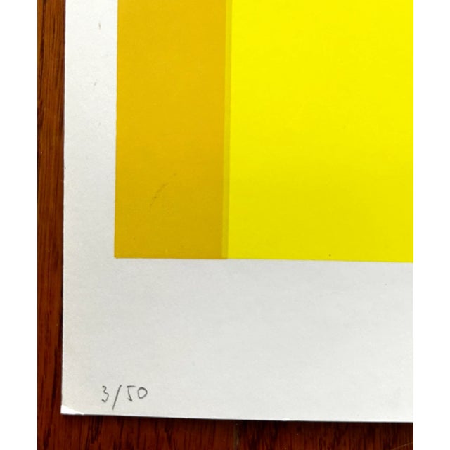 German Mid Century Signed Limited Edition Geometric Lithograph For Sale - Image 4 of 5