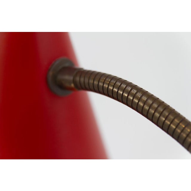 Vintage Danish Red and Brass Flexible Desk Lamp from Lyfa, 1950s For Sale - Image 15 of 17
