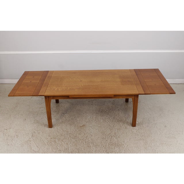 Brown Stickley Drawleaf Mission Oak Dining Room Table For Sale - Image 8 of 18