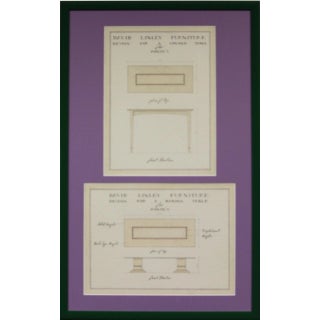 "Design for a Console & Dining Table for Monte Carlo" Original Sketches by David Linley For Sale