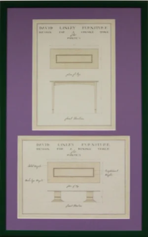 "Design for a Console & Dining Table for Monte Carlo" Original Sketches by David Linley