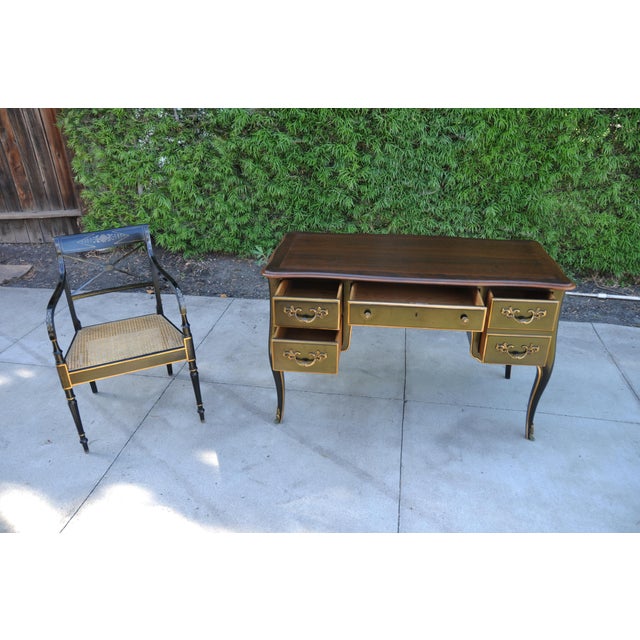 Antique French Provincial Country Writing Desk and Chair by Kindel