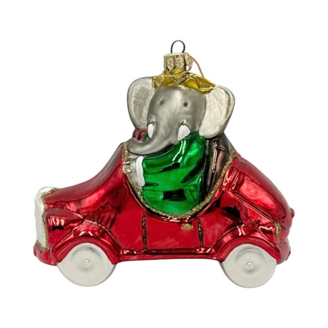 Vintage Babar Elephant Glass Holiday Christmas Ornament For Sale In Washington DC - Image 6 of 12