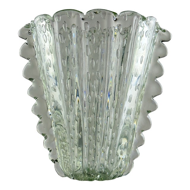 Vintage Murano Glass Vase by Barovier & Toso, Italy 1930-40s For Sale