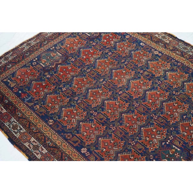 1900 - 1909 Antique Afshar Rug 4'2'' x 4'10'' For Sale - Image 5 of 9