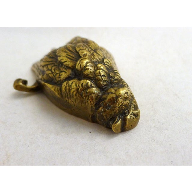 Small Paperweight Sculpture of a Dead Bird in Gilt Bronze or Brass, Early 20th Century For Sale - Image 6 of 13