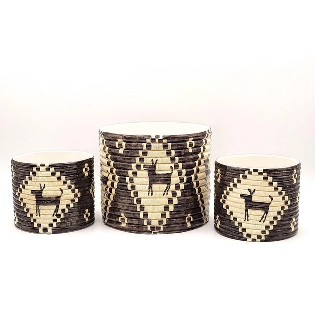 Set 3 Vintage Cache Pots Inspired by Indian Design, Circa 1970 For Sale - Image 12 of 12