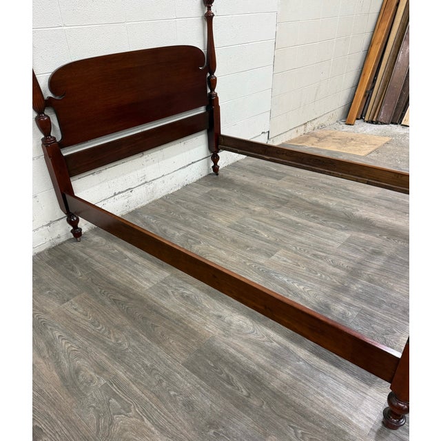 Vintage Full Size Duncan Phyfe Style Mahogany Bed For Sale - Image 10 of 16