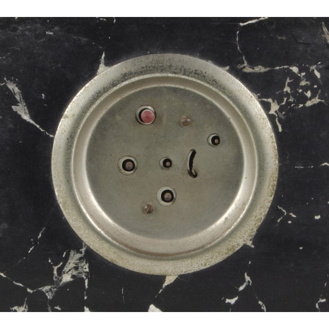 Black Early 20th Century Art Déco Black Marble Desk Clock and Inkwells With Base, France For Sale - Image 8 of 9