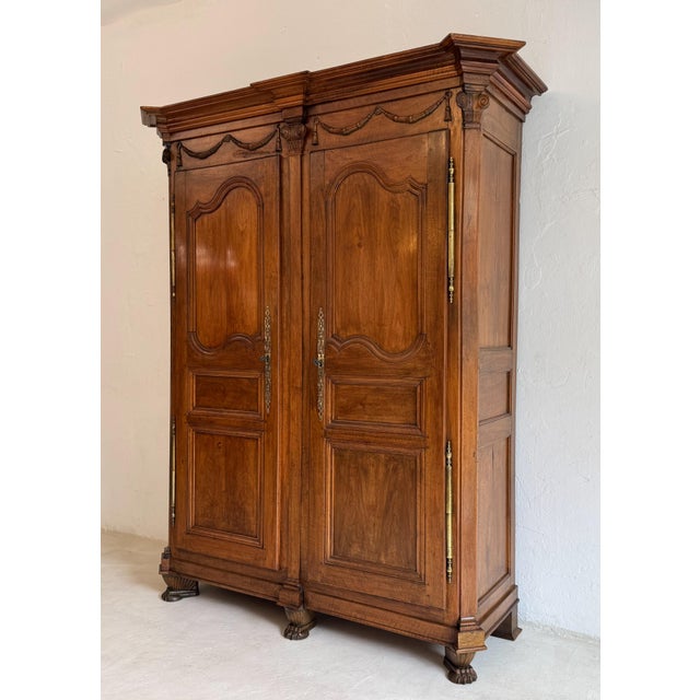 Antique Louis XVI Walnut Wardrobe For Sale - Image 5 of 18