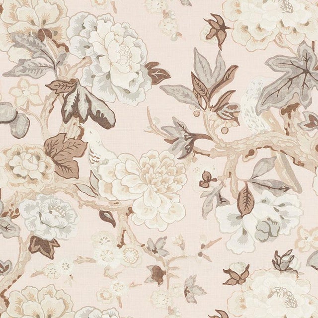 Sample- Schumacher X Mary Mcdonald Bermuda Blossoms Fabric in Blush For Sale