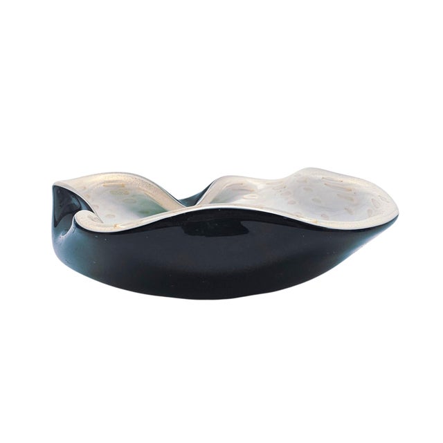 Murano Vintage Murano Bullicante Art Glass Console Bowl Attributed Alfredo Barbini 10" For Sale - Image 4 of 17