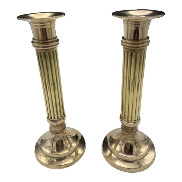Pair of Brass Candlesticks For Sale