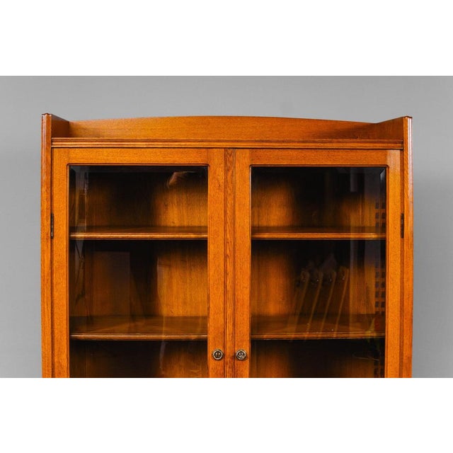 Brown Art Nouveau Bookcase in Solid Oak For Sale - Image 8 of 18